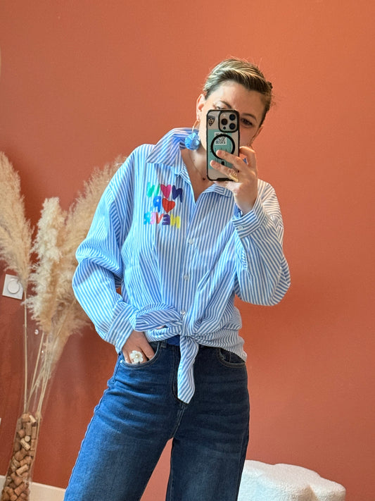 Chemise rayé bleu