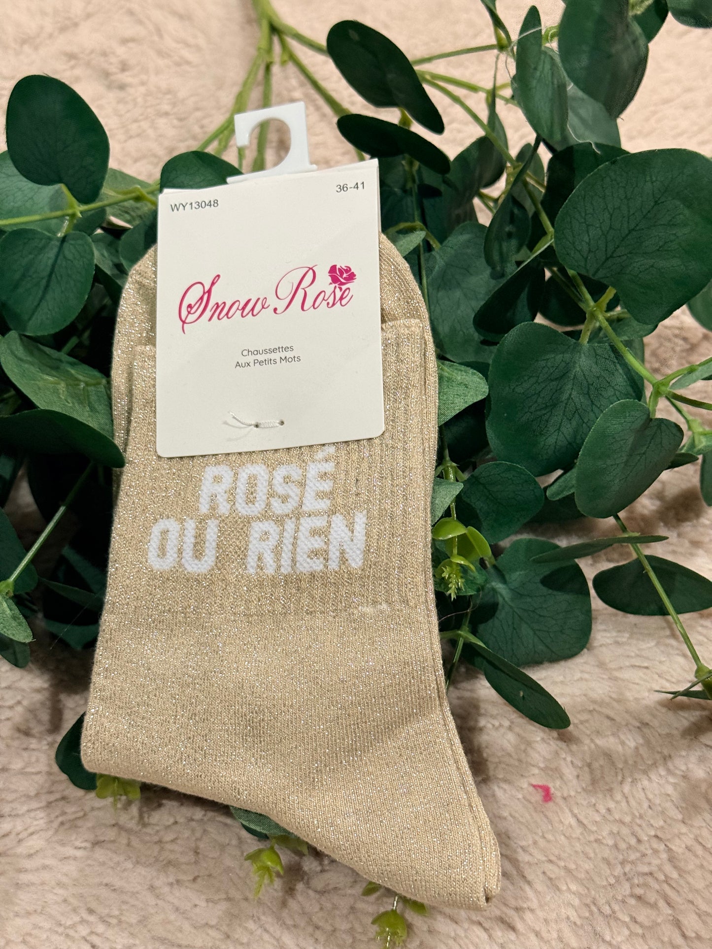 Chaussette paillette rosé ou rien
