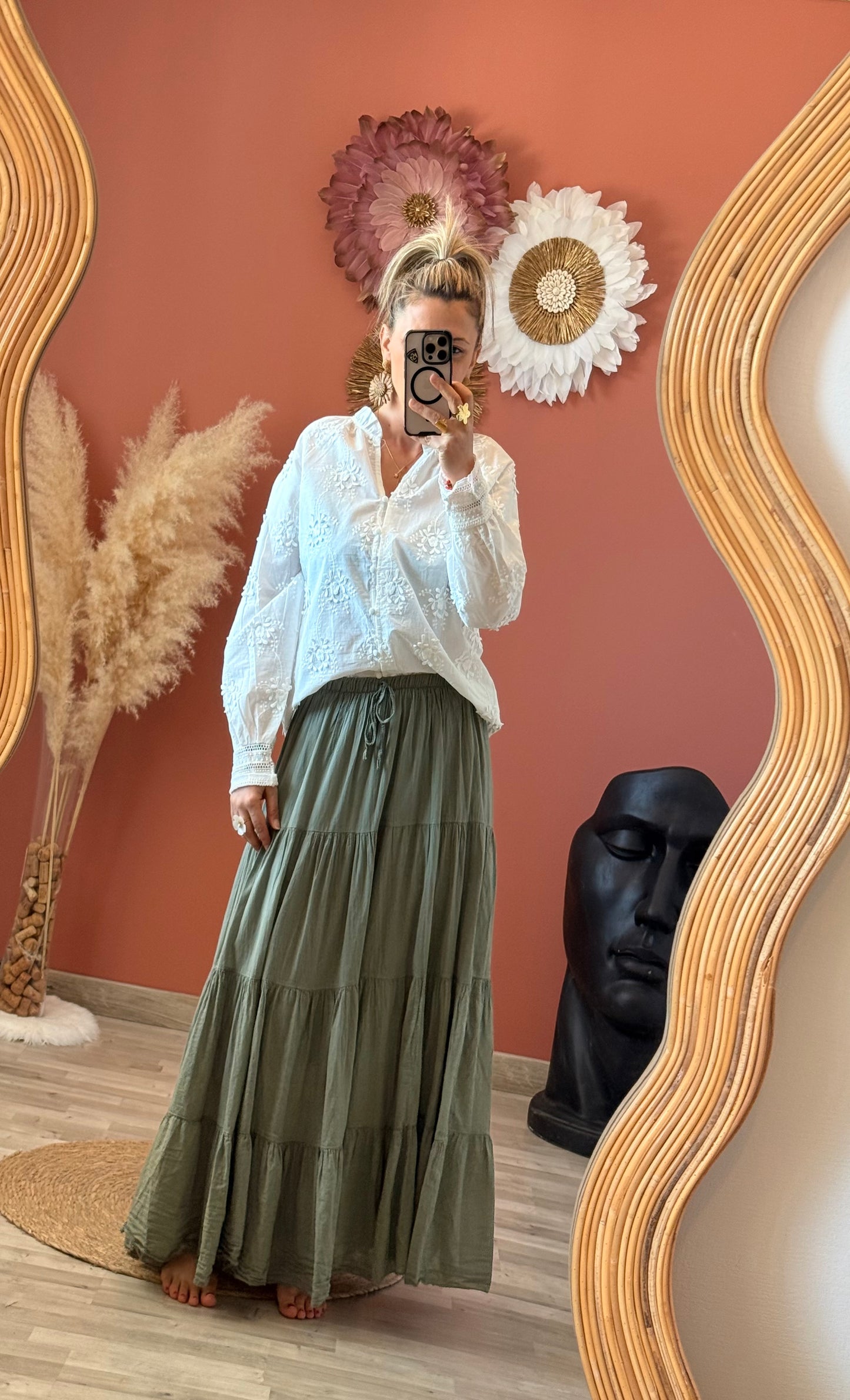 Chemisier Ă broderie florale