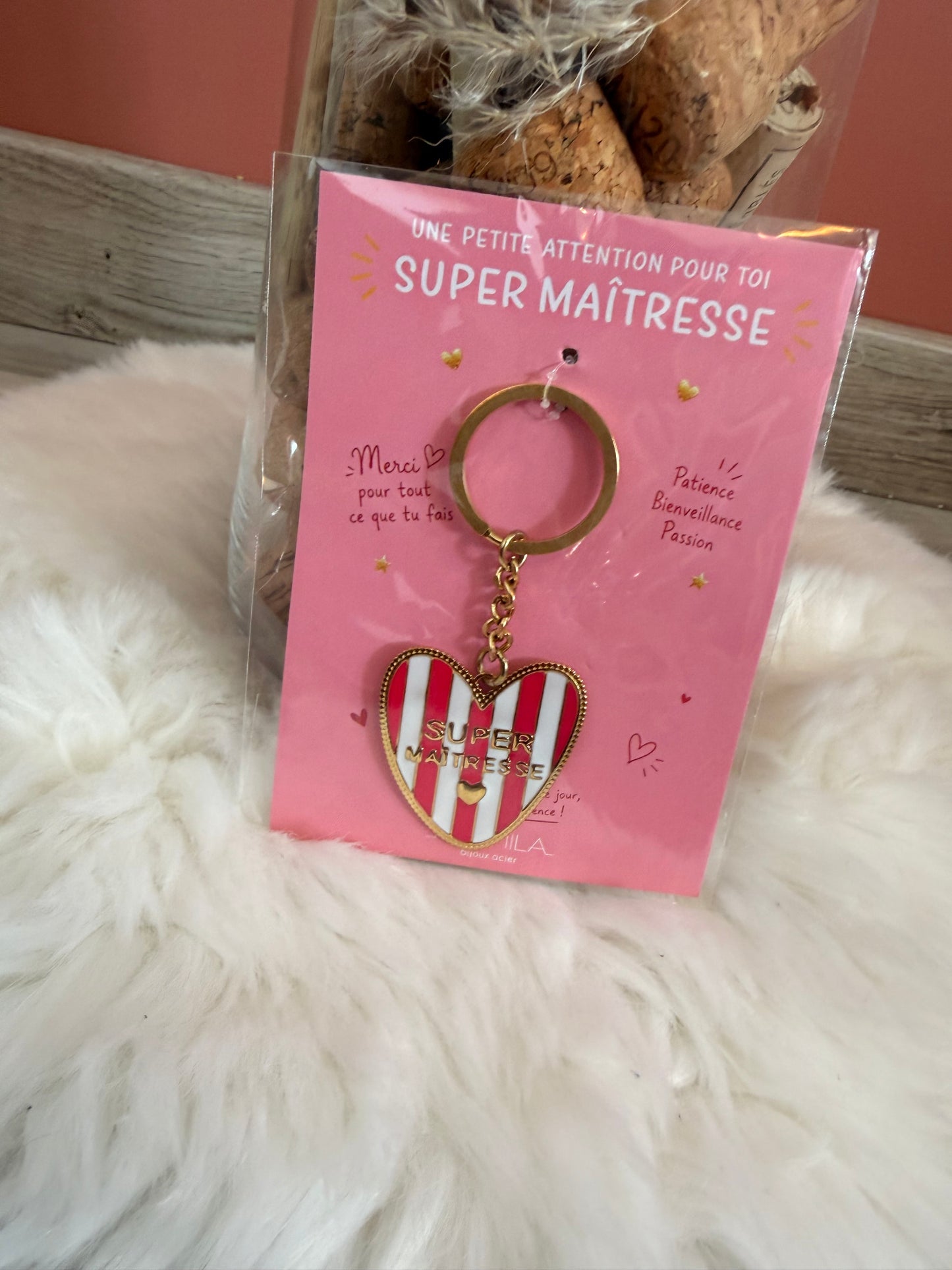 Porte clés Atsem ou maîtresse en or 💙❤️