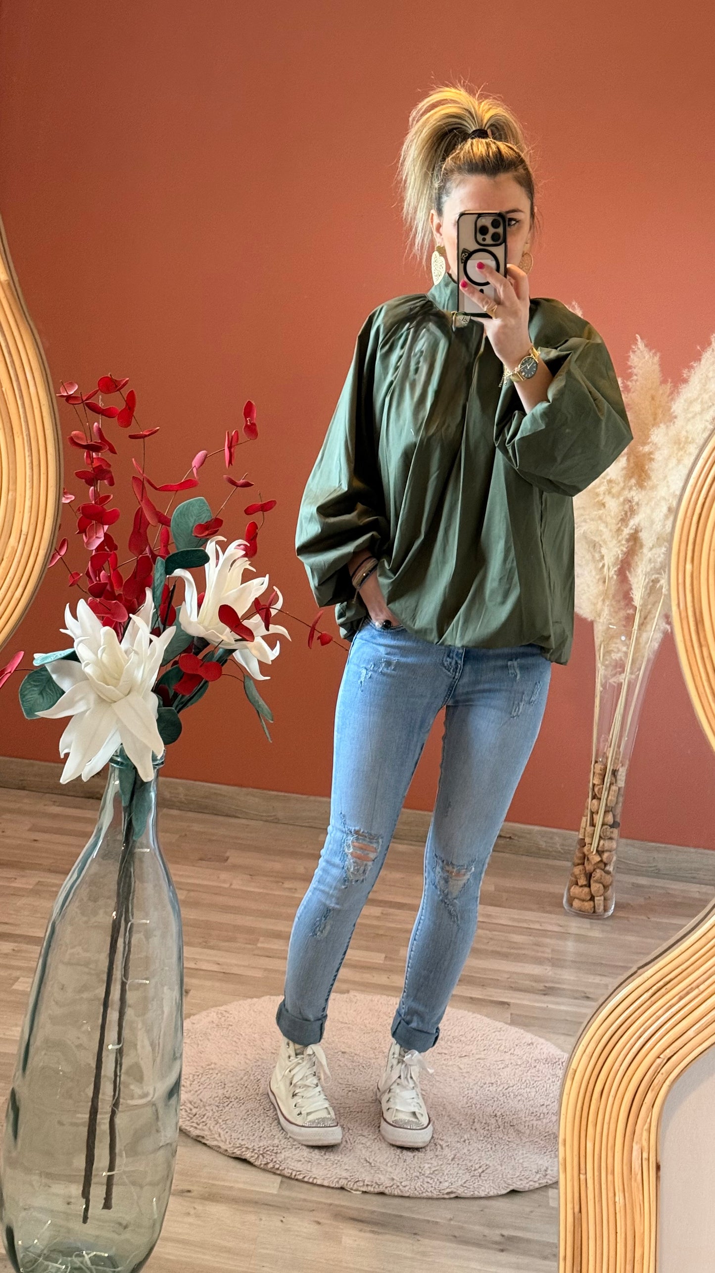 Chemise ouverte dos