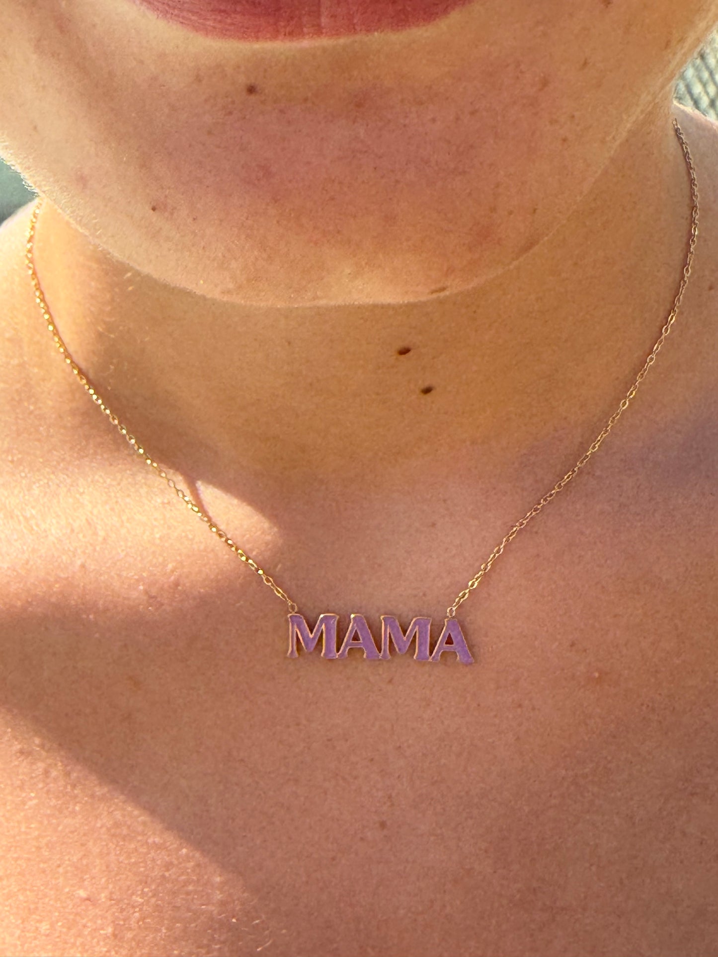 Collier Mama Purple Doré
