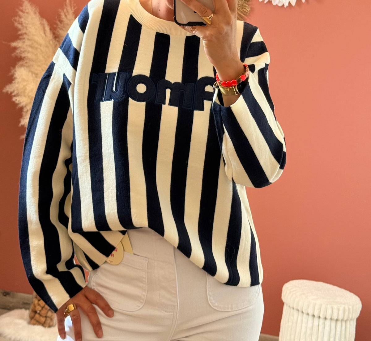 Pull à rayures AMOUR 🤎💙