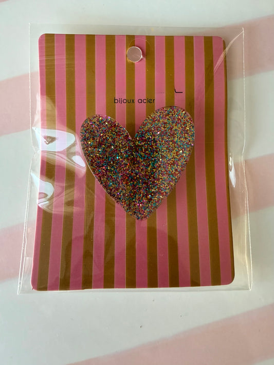 Broche cœur paillette 🤗