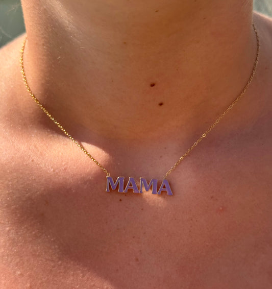 Collier Mama Purple Doré
