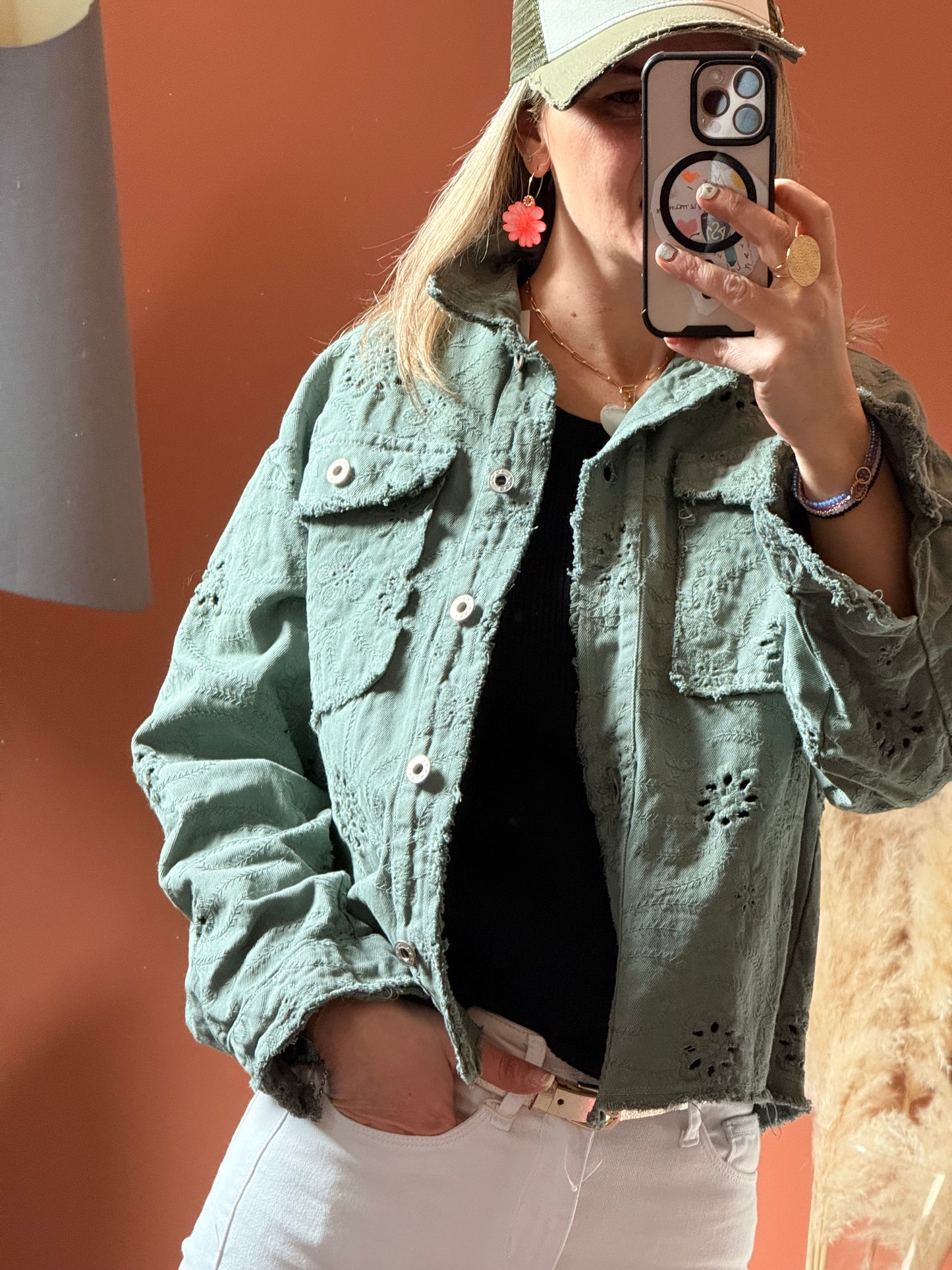 Veste brodée Kaki 💚
