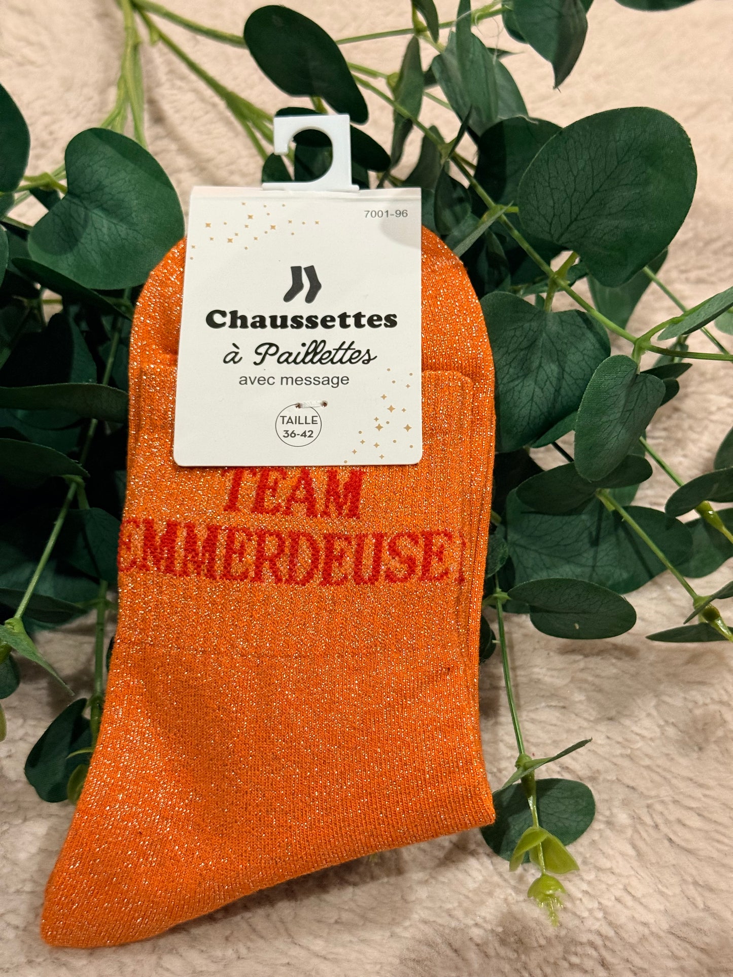 Chaussette à paillettes Team emmerdeuses 🩷