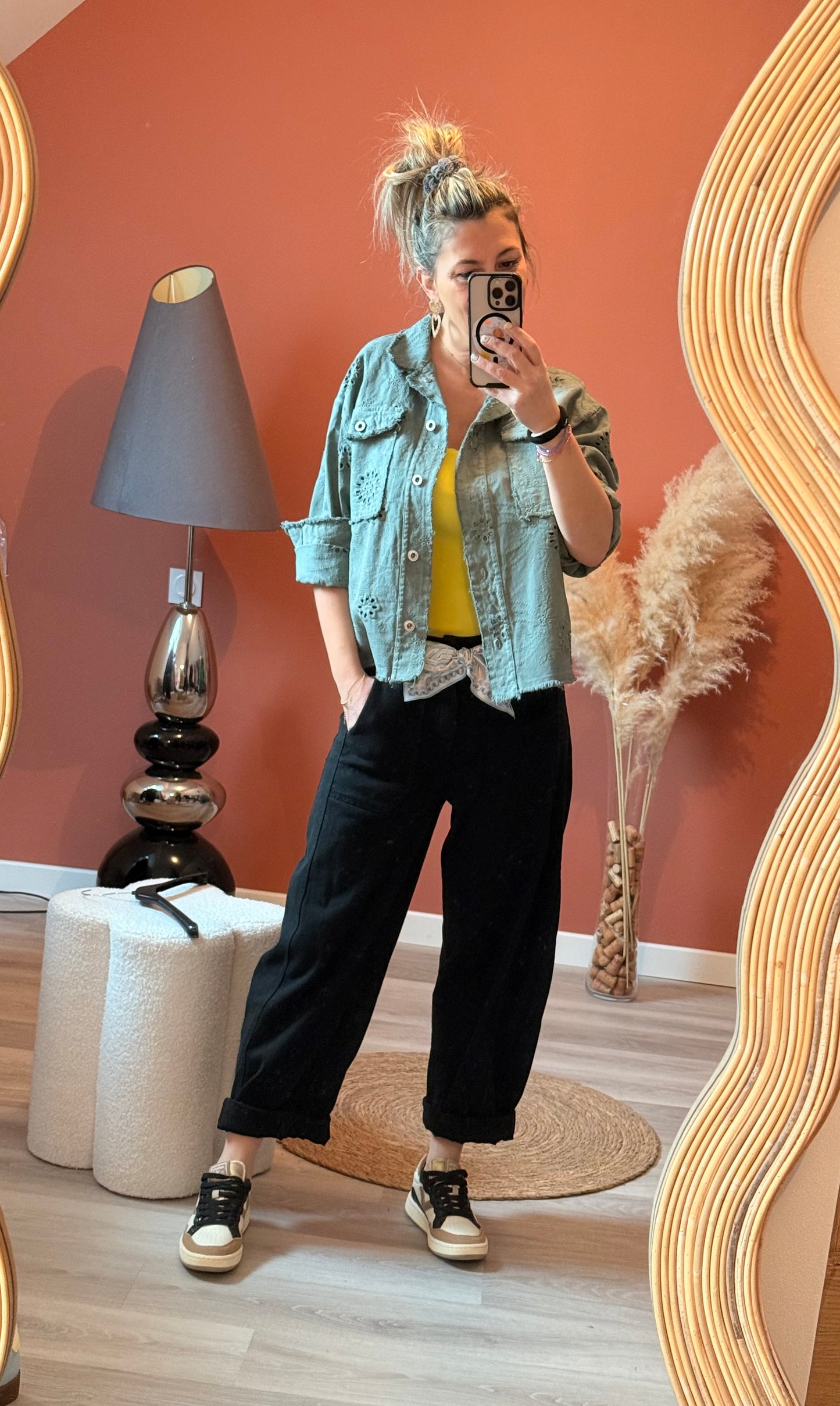 Veste brodée Kaki 💚