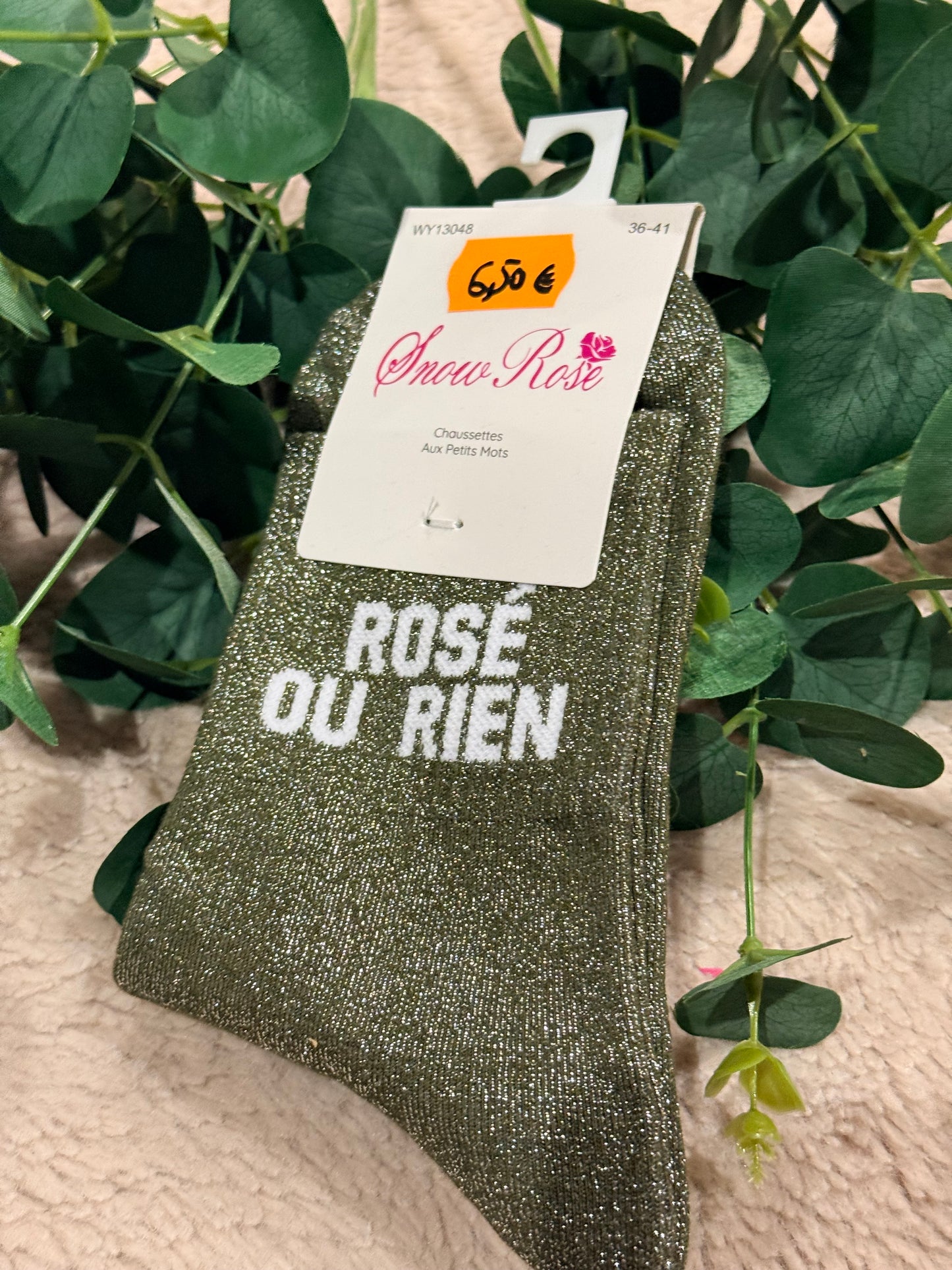 Chaussette paillette rosé ou rien