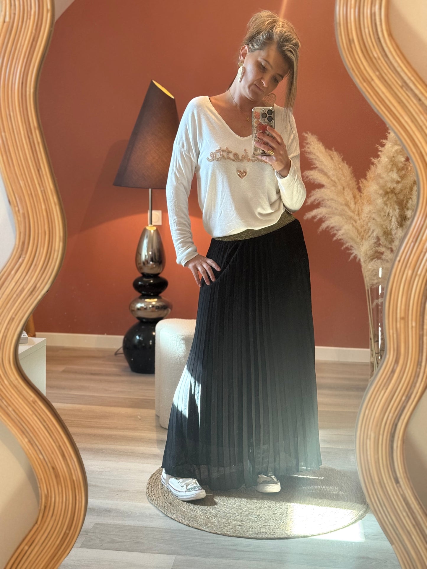 Jupe longue plissée Lilou