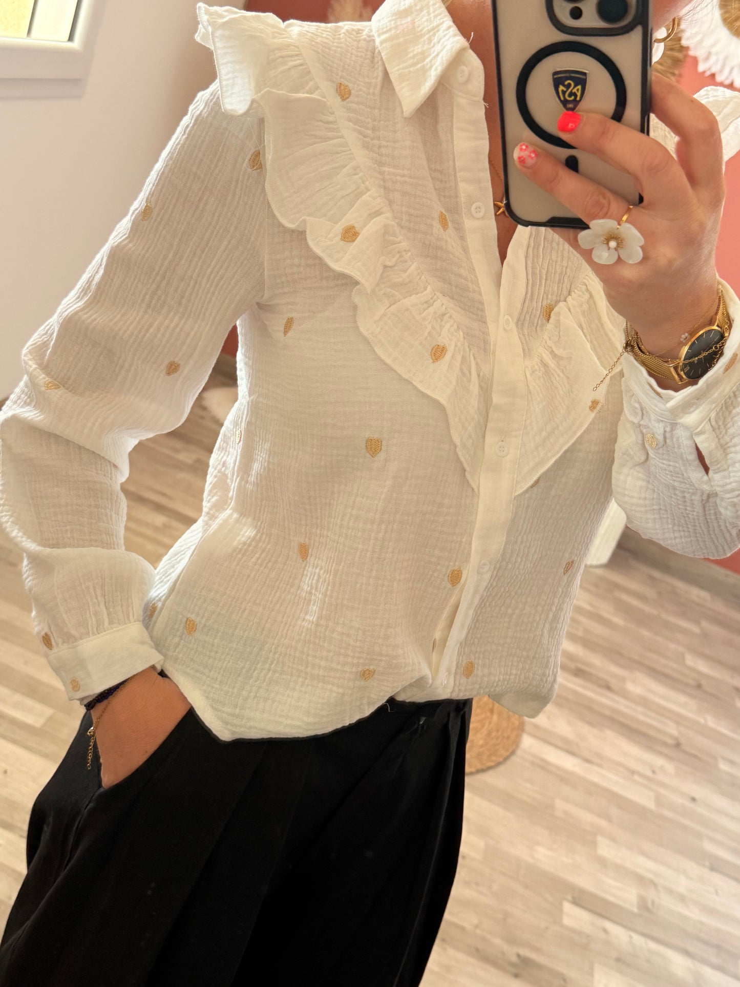 Chemise cœur 🤍💛