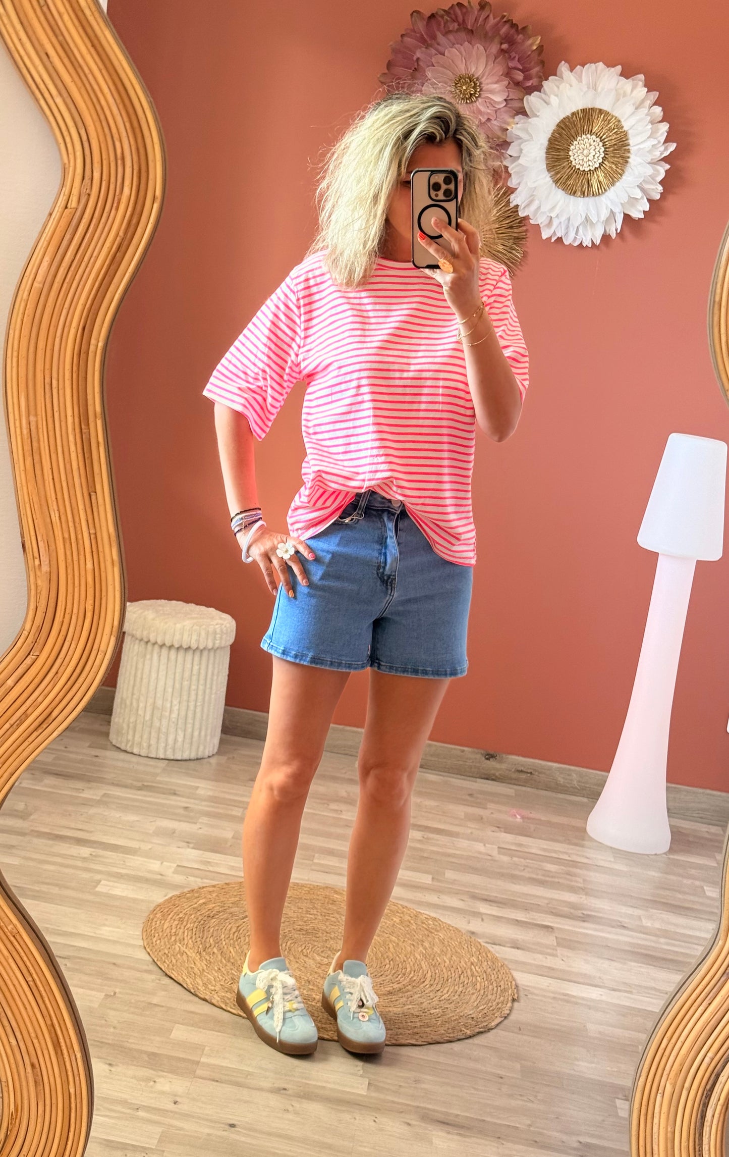 T-shirt oversize à rayures