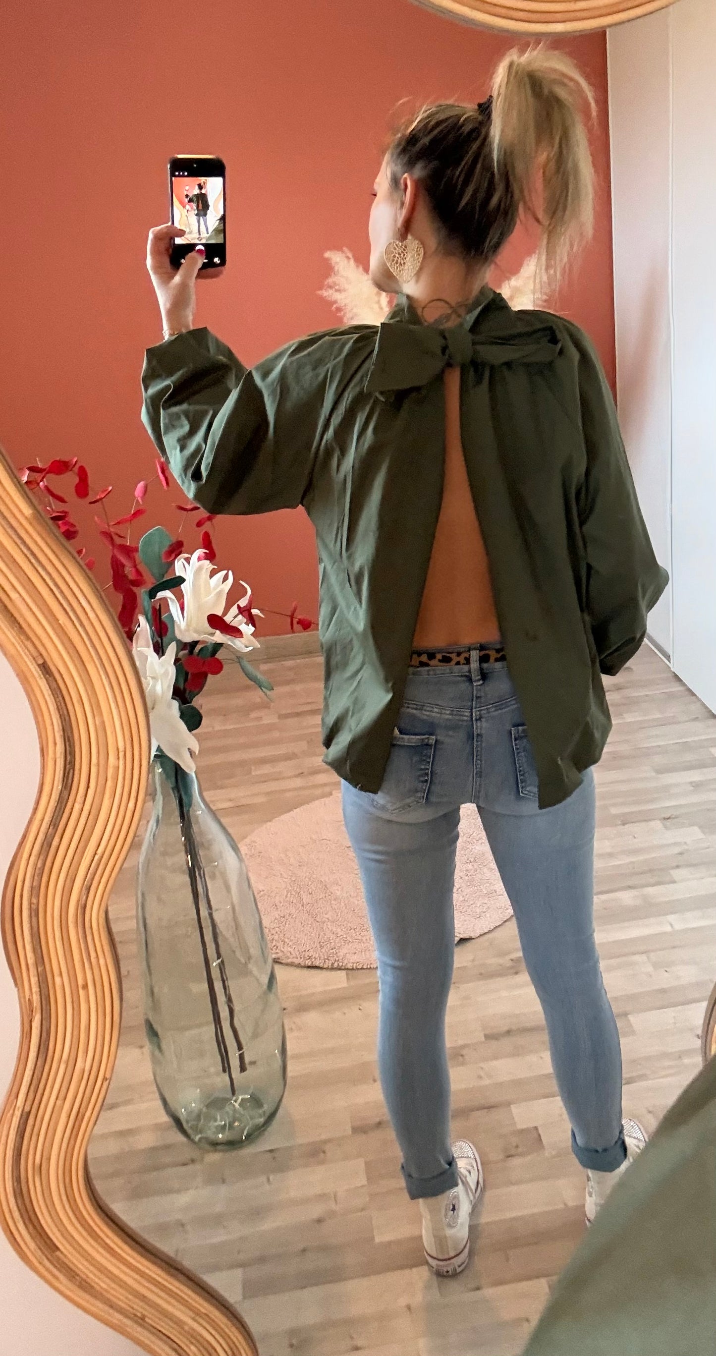 Chemise ouverte dos