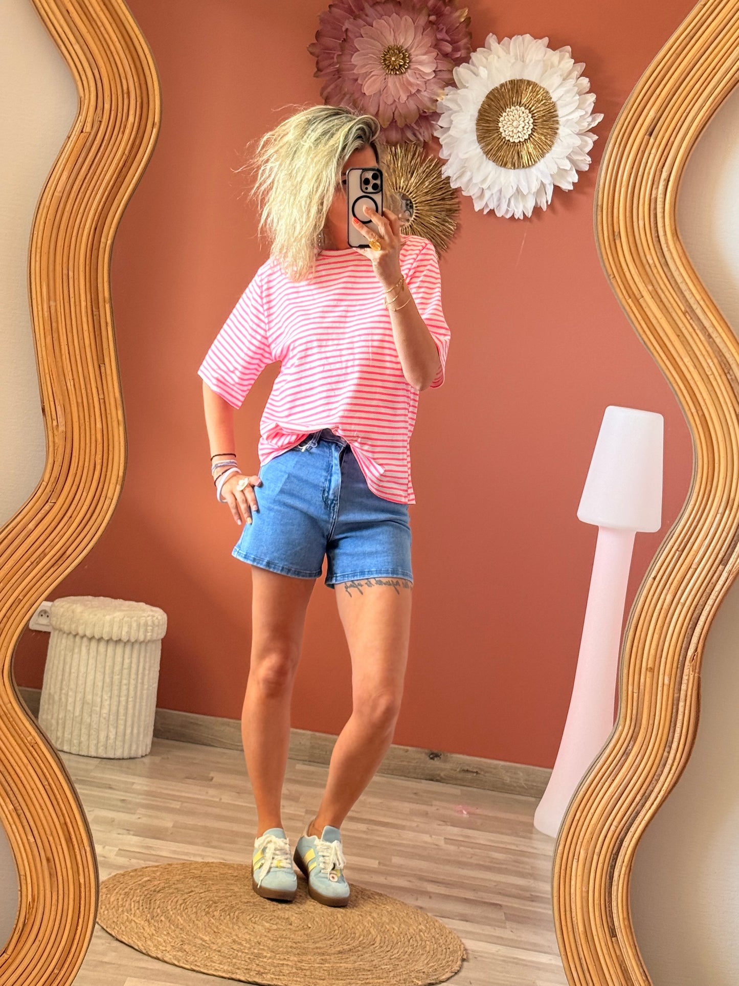 T-shirt oversize à rayures