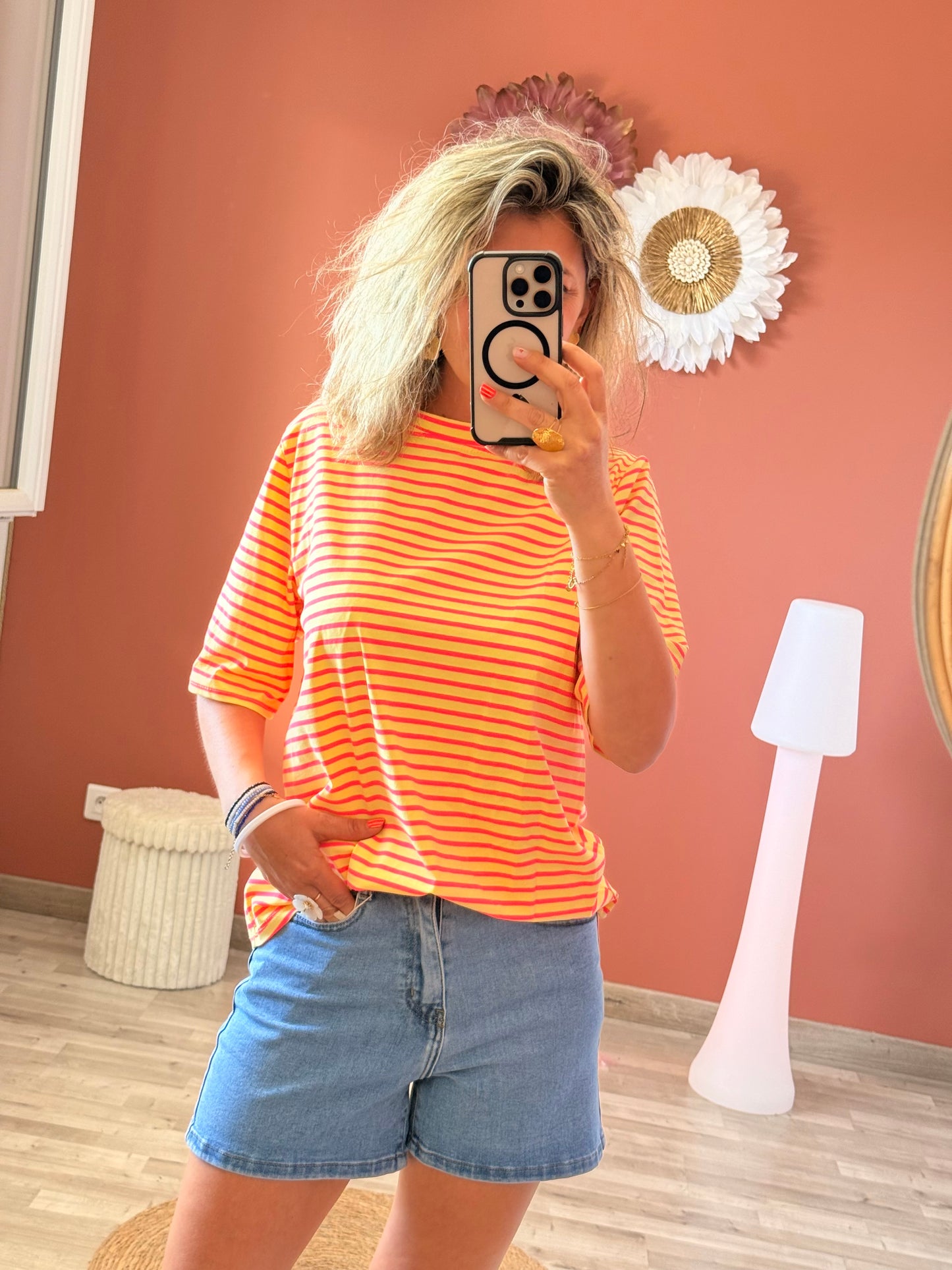 T-shirt oversize à rayures