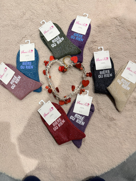 Chaussette paillette rosé ou rien