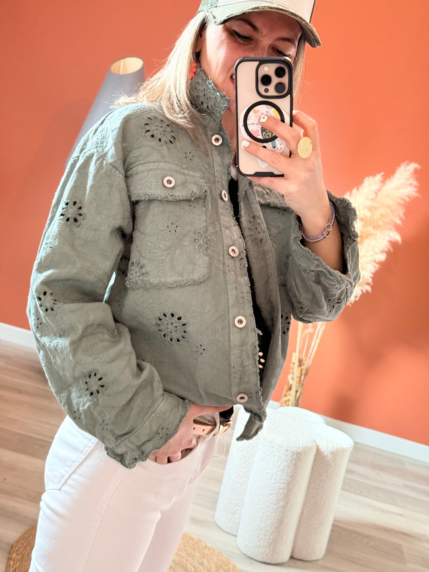 Veste brodée Kaki 💚
