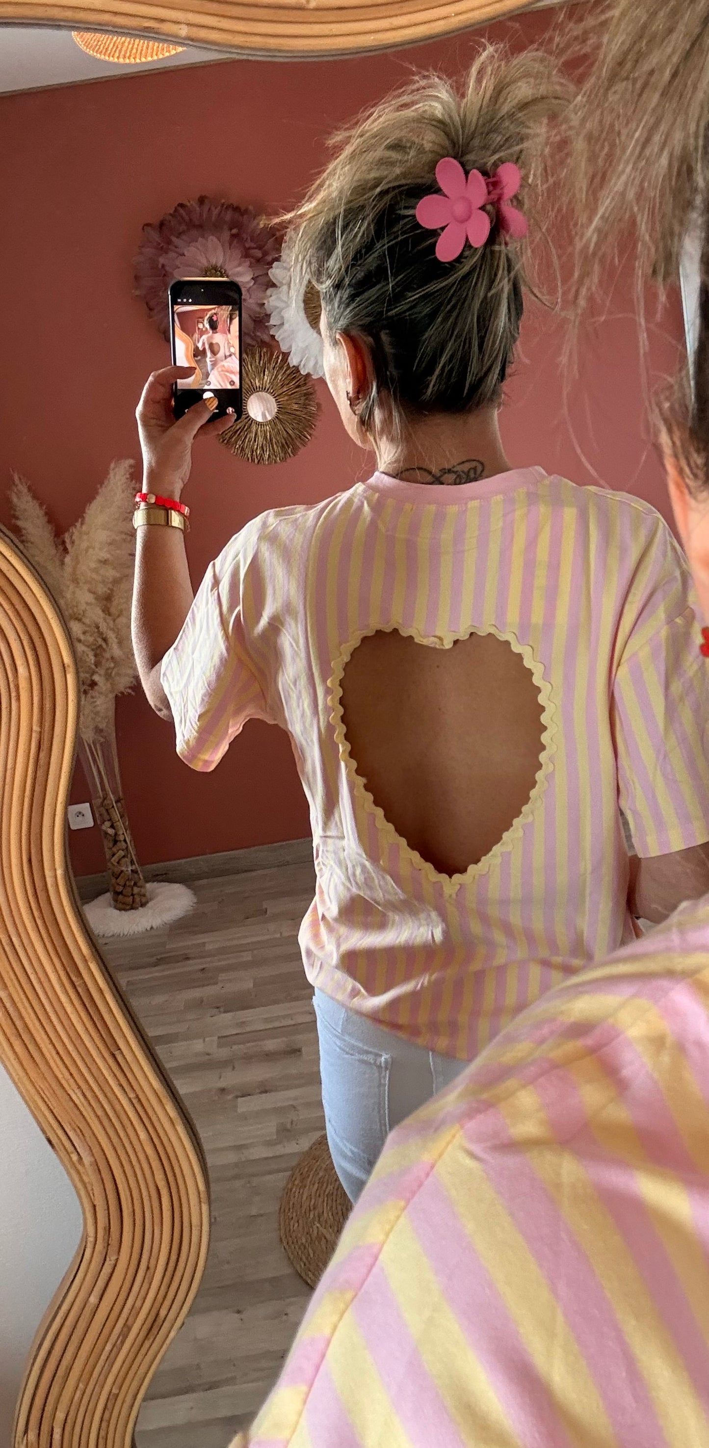 Tee shirt oversize cœur au dos