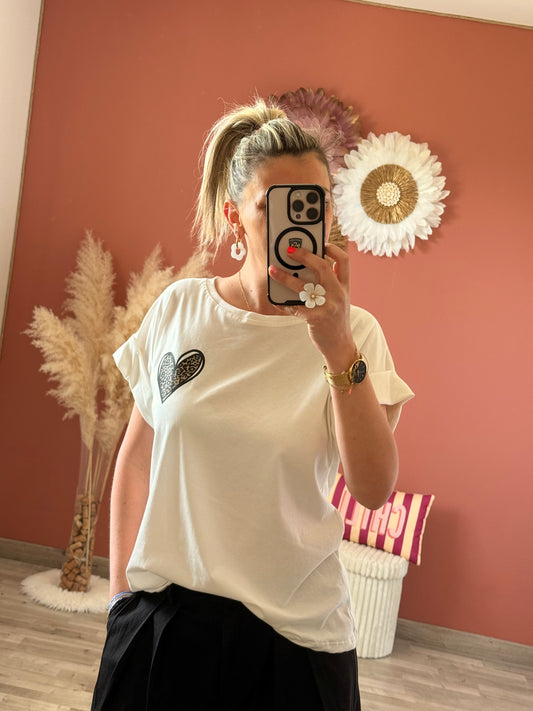 Tee shirt cœur leo