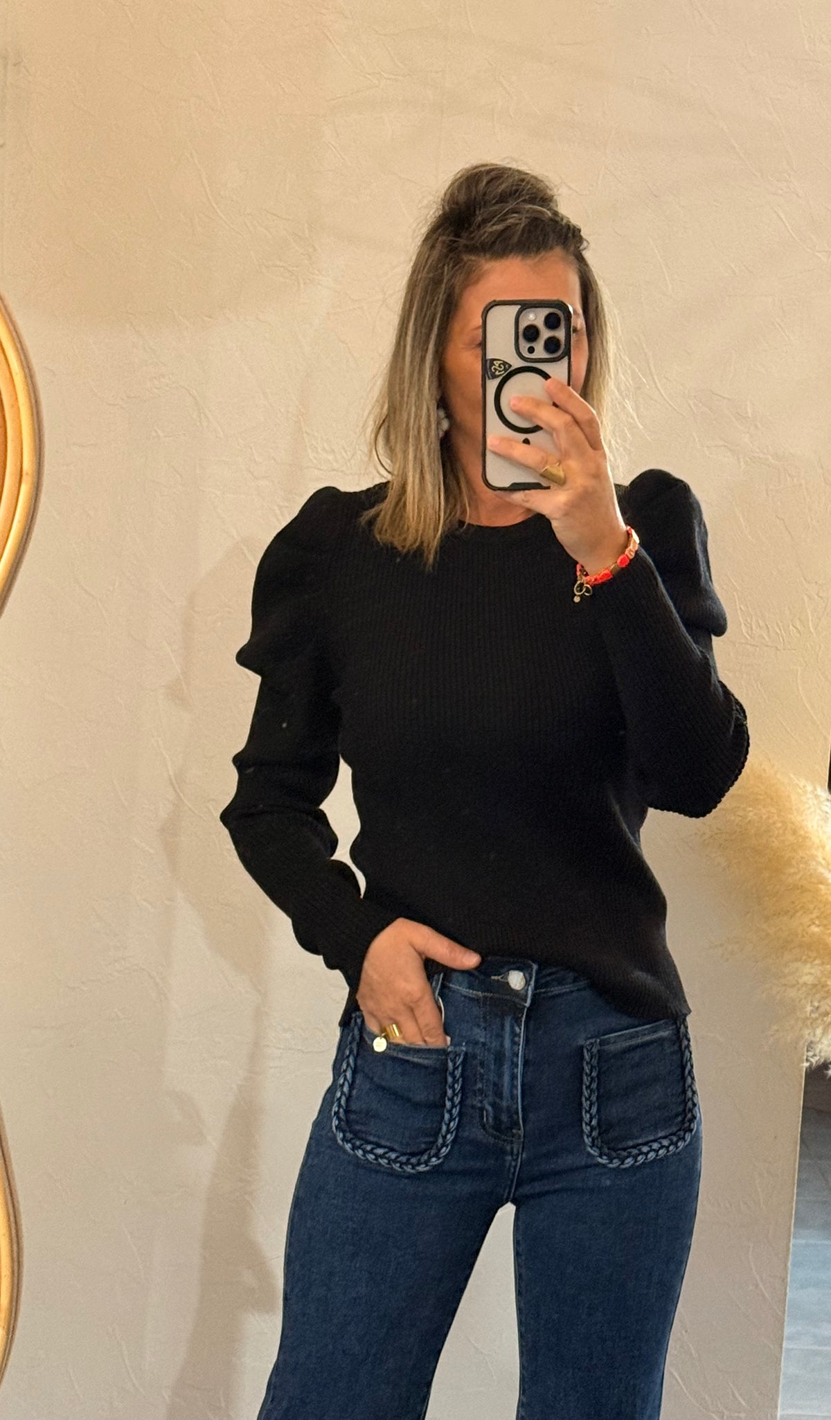 Top Melanie manches bouffantes