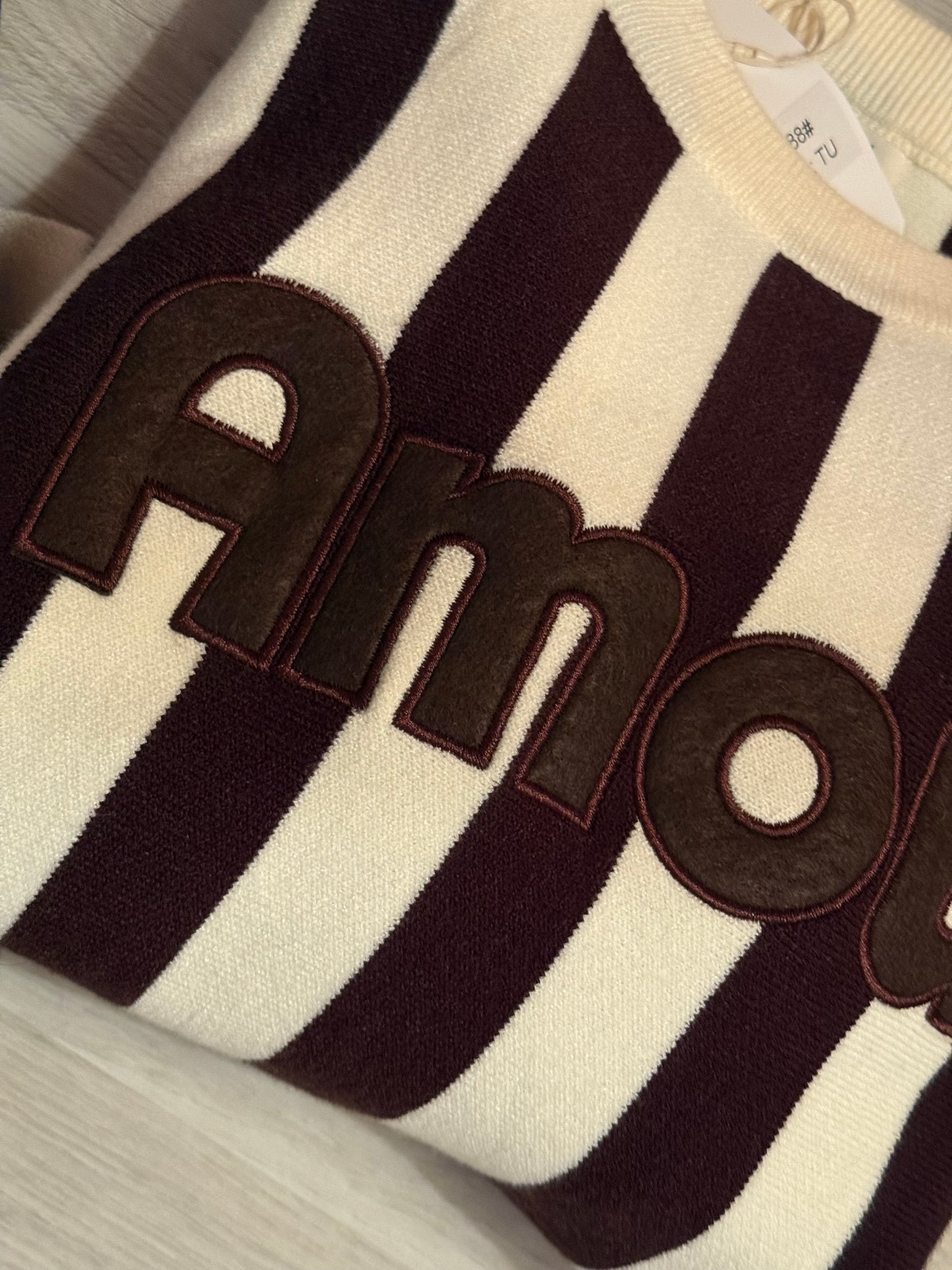 Pull à rayures AMOUR 🤎💙
