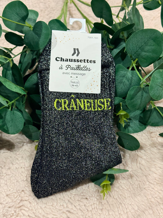 Chaussette paillette Crâneuse