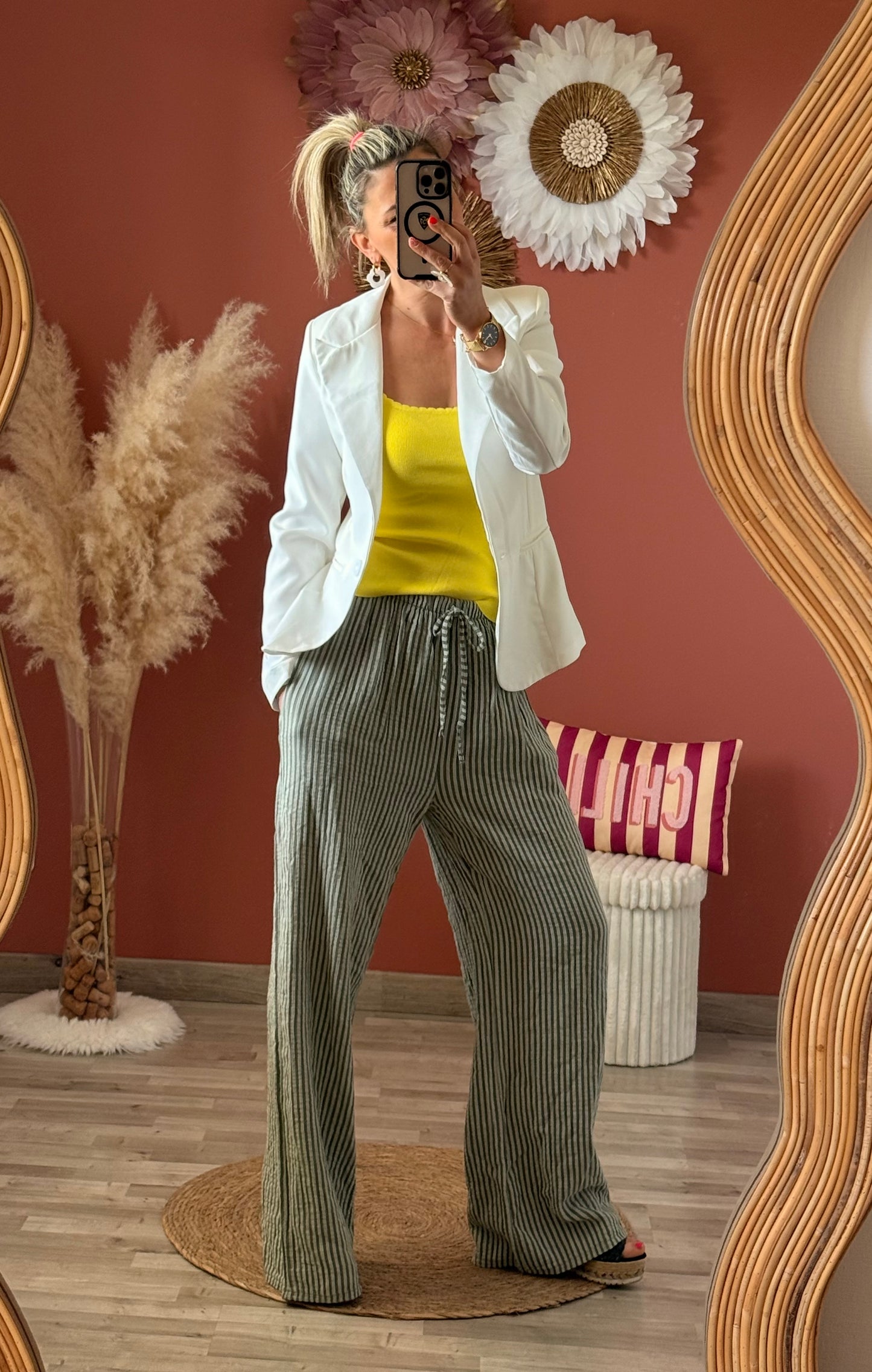 Pantalon à rayures fine