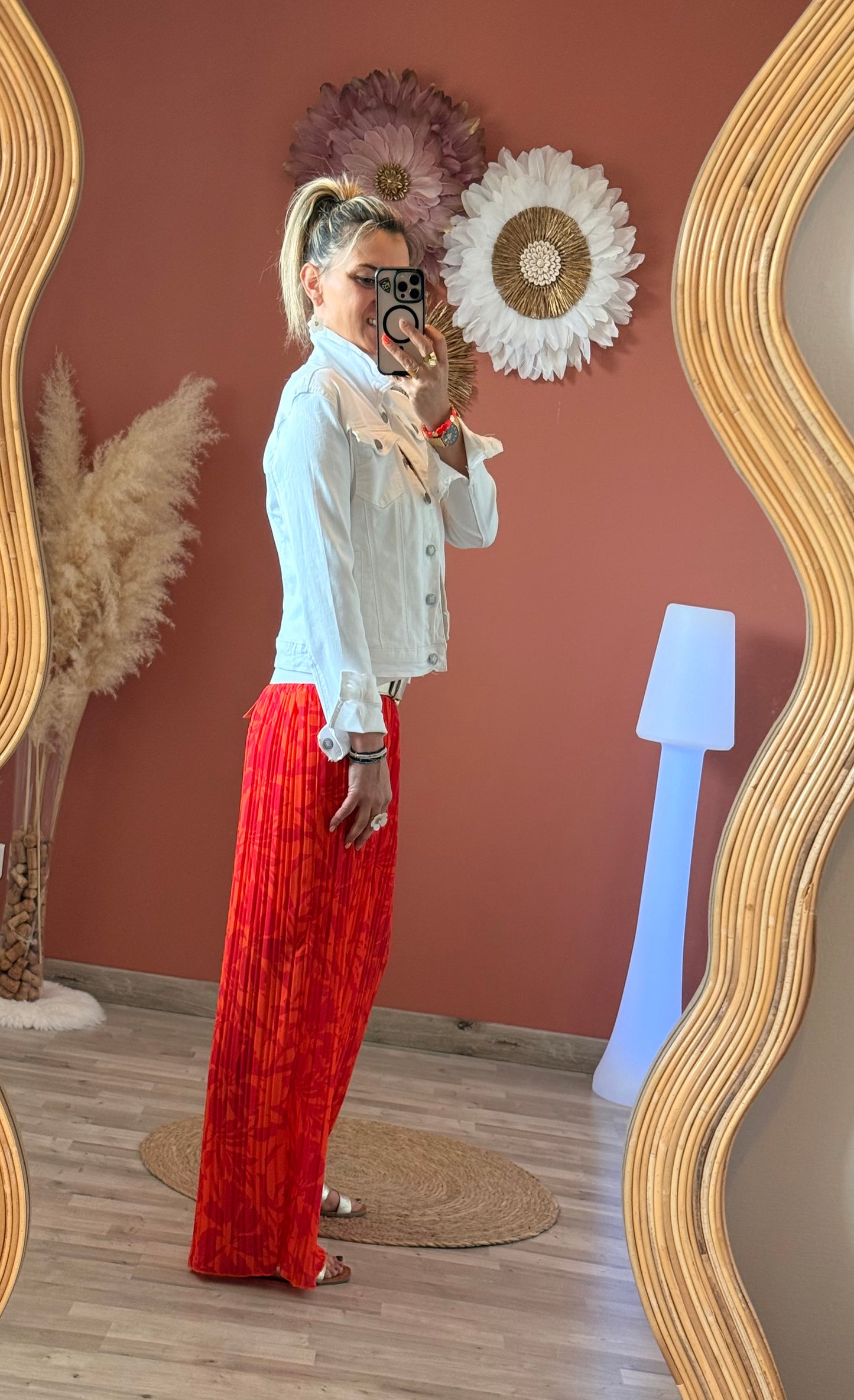 Pantalon large plissée