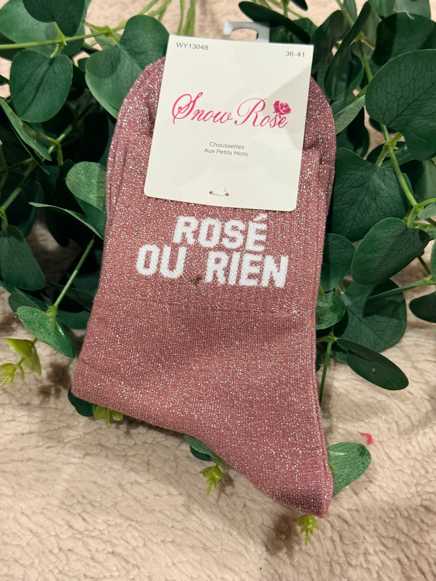 Chaussette paillette rosé ou rien