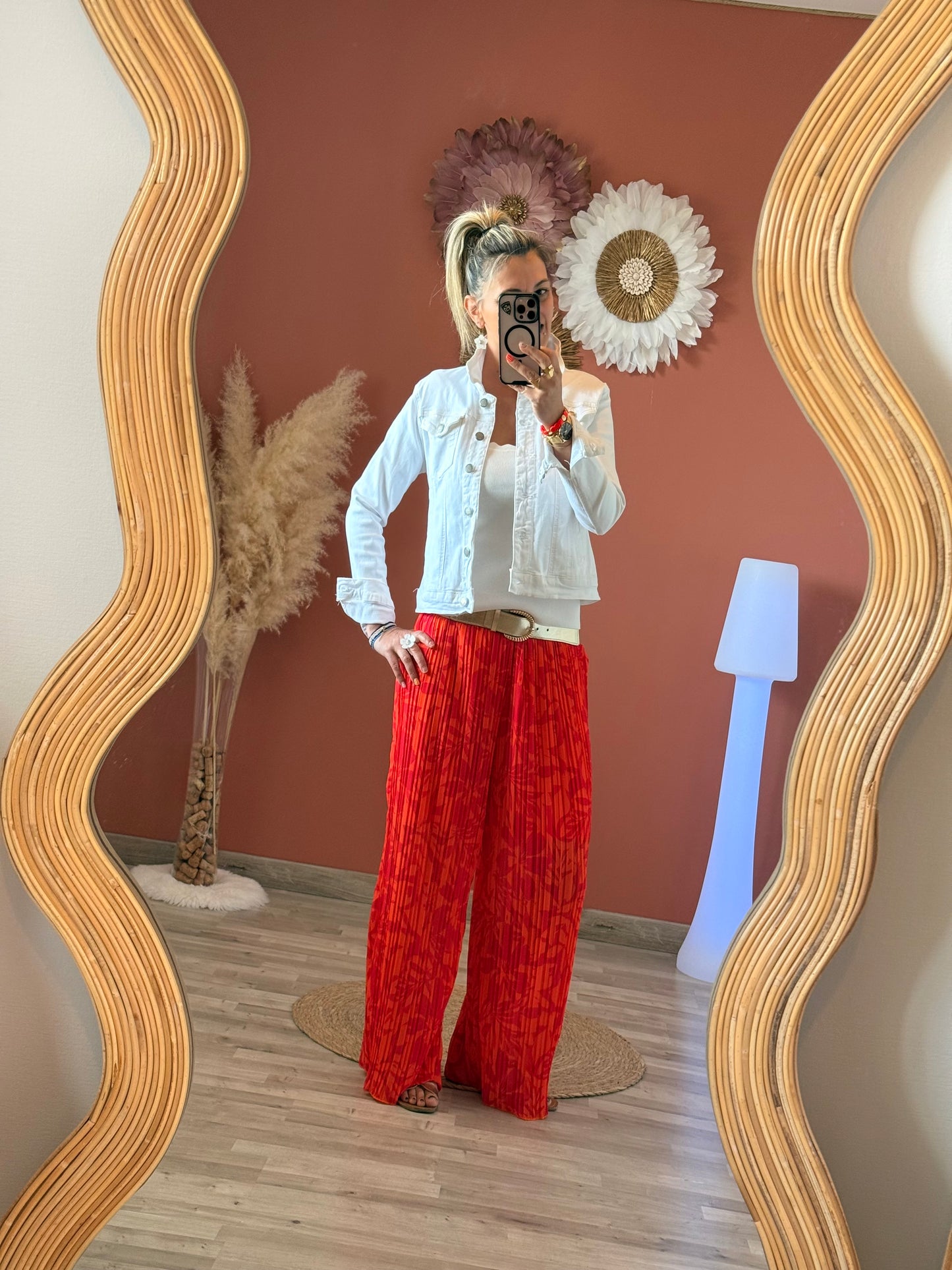 Pantalon large plissée
