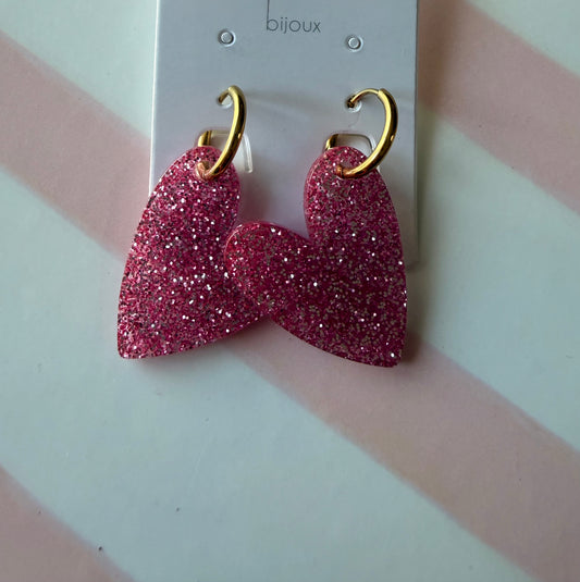 Boucle d’oreille cœur résine 🩷