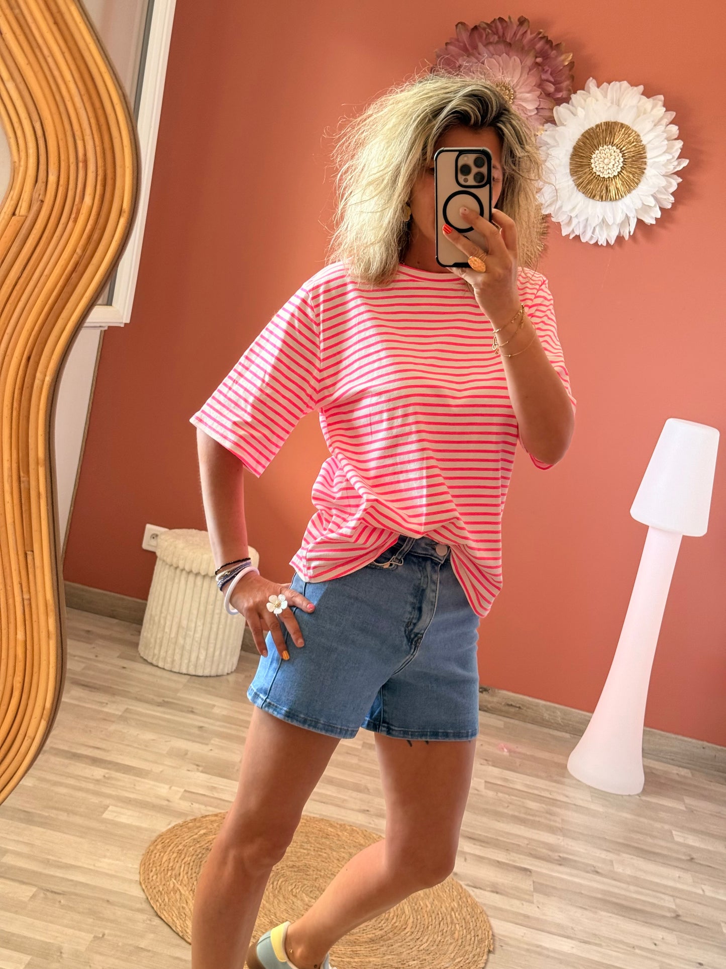 T-shirt oversize à rayures