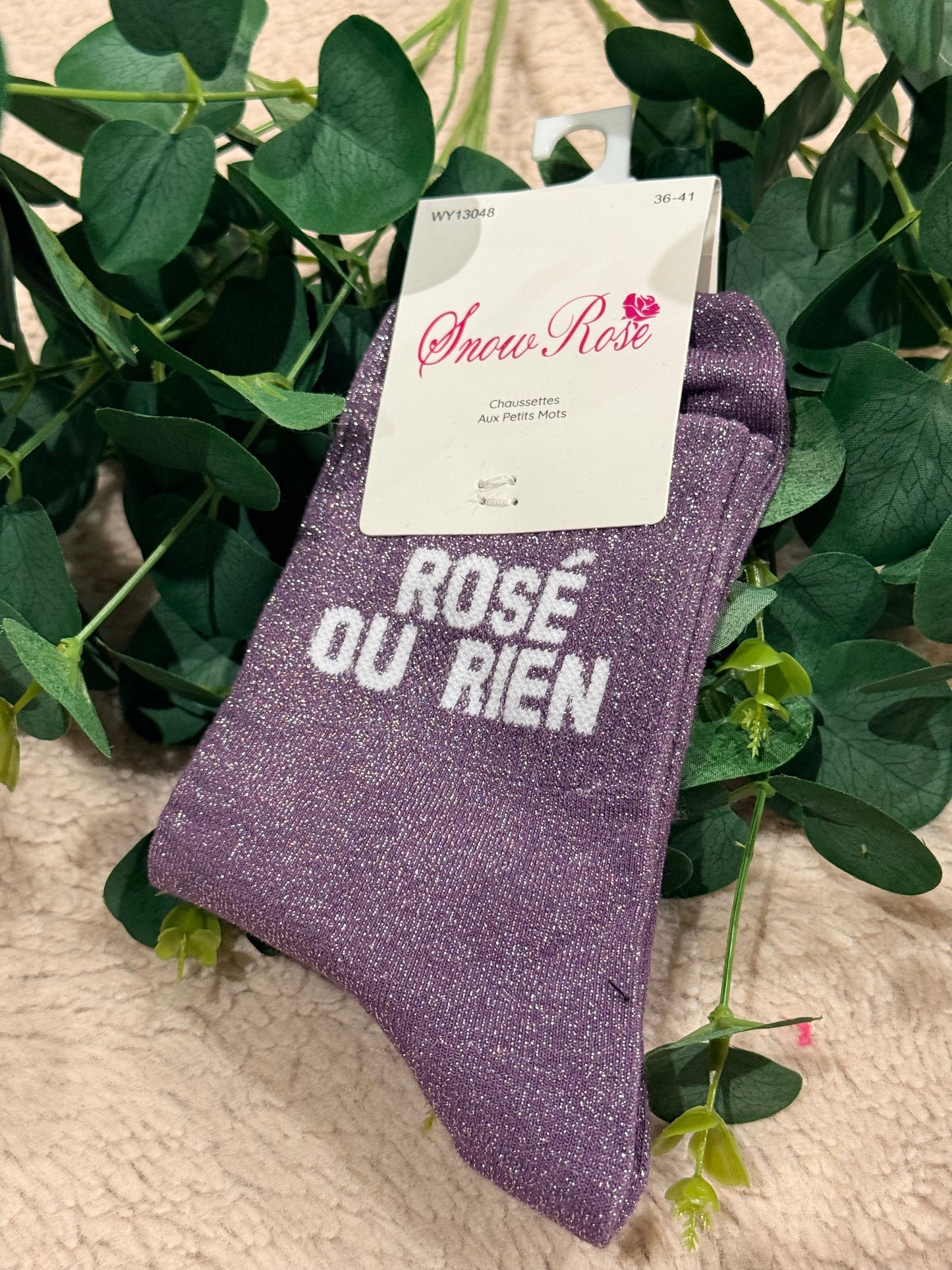Chaussette paillette rosé ou rien