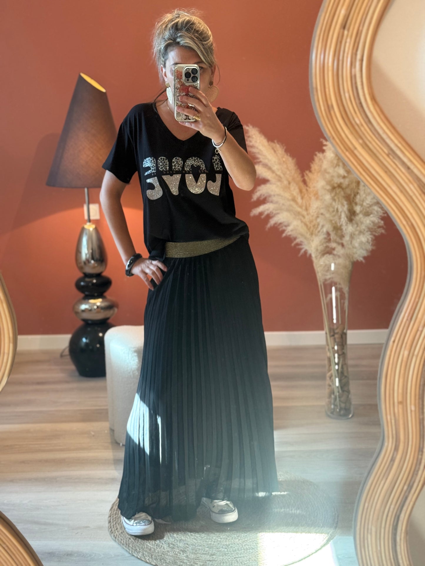 Jupe longue plissée Lilou