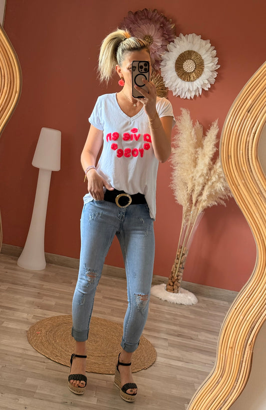 Tee shirt la vie en rose