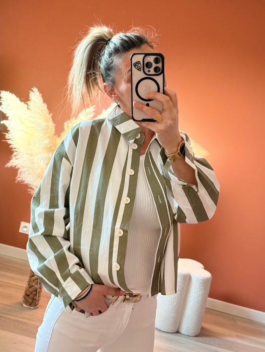 Veste/chemise rayé Jessyca💚🤍