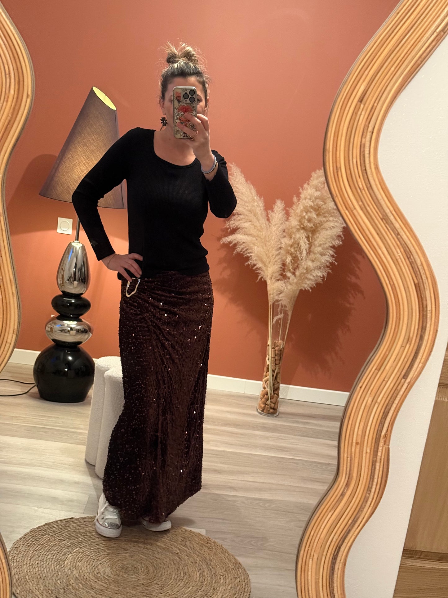 Jupe longue strass Liane 🤎